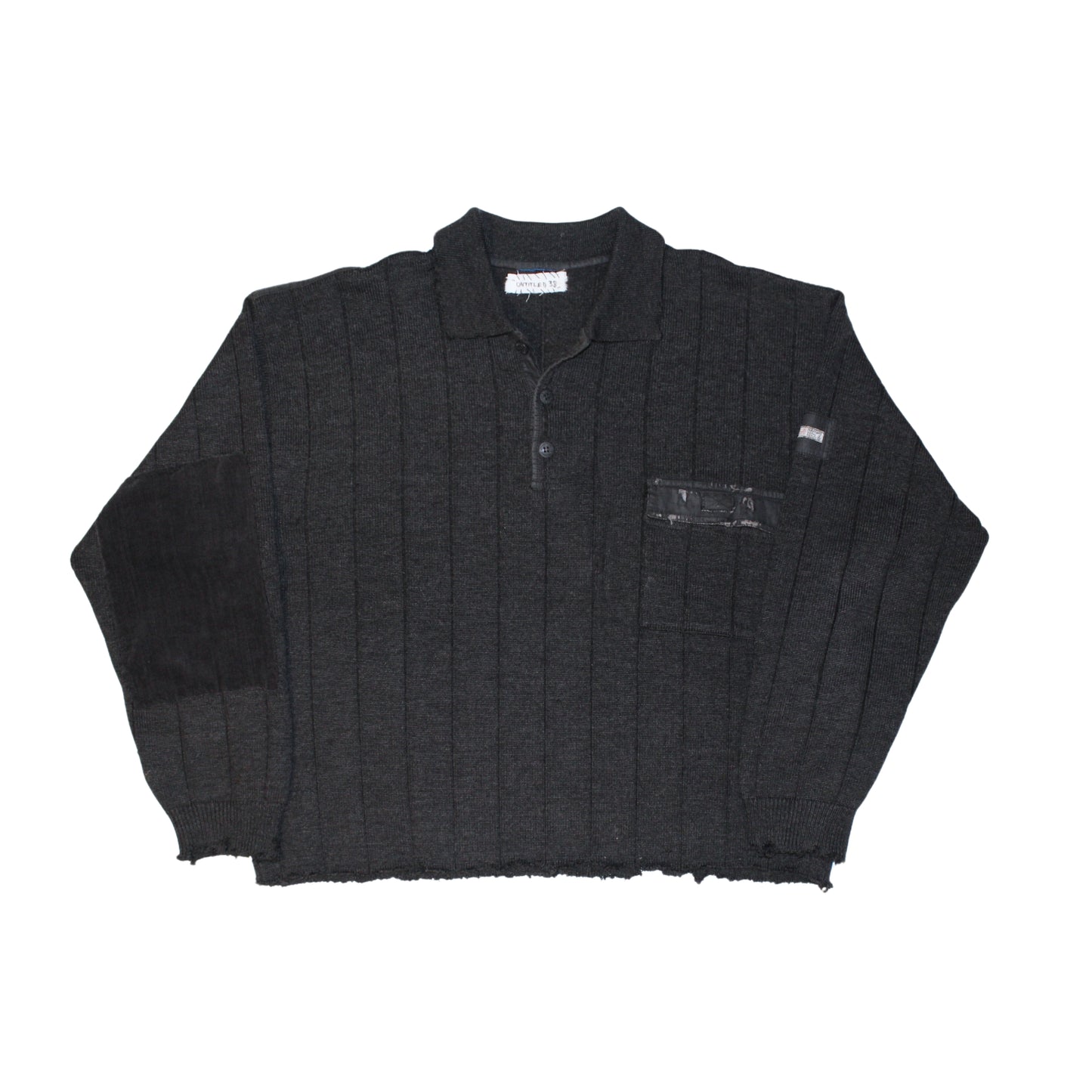 untitled 37 - distressed grey knit jumper