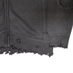 untitled 36 - distressed knit zip sweater