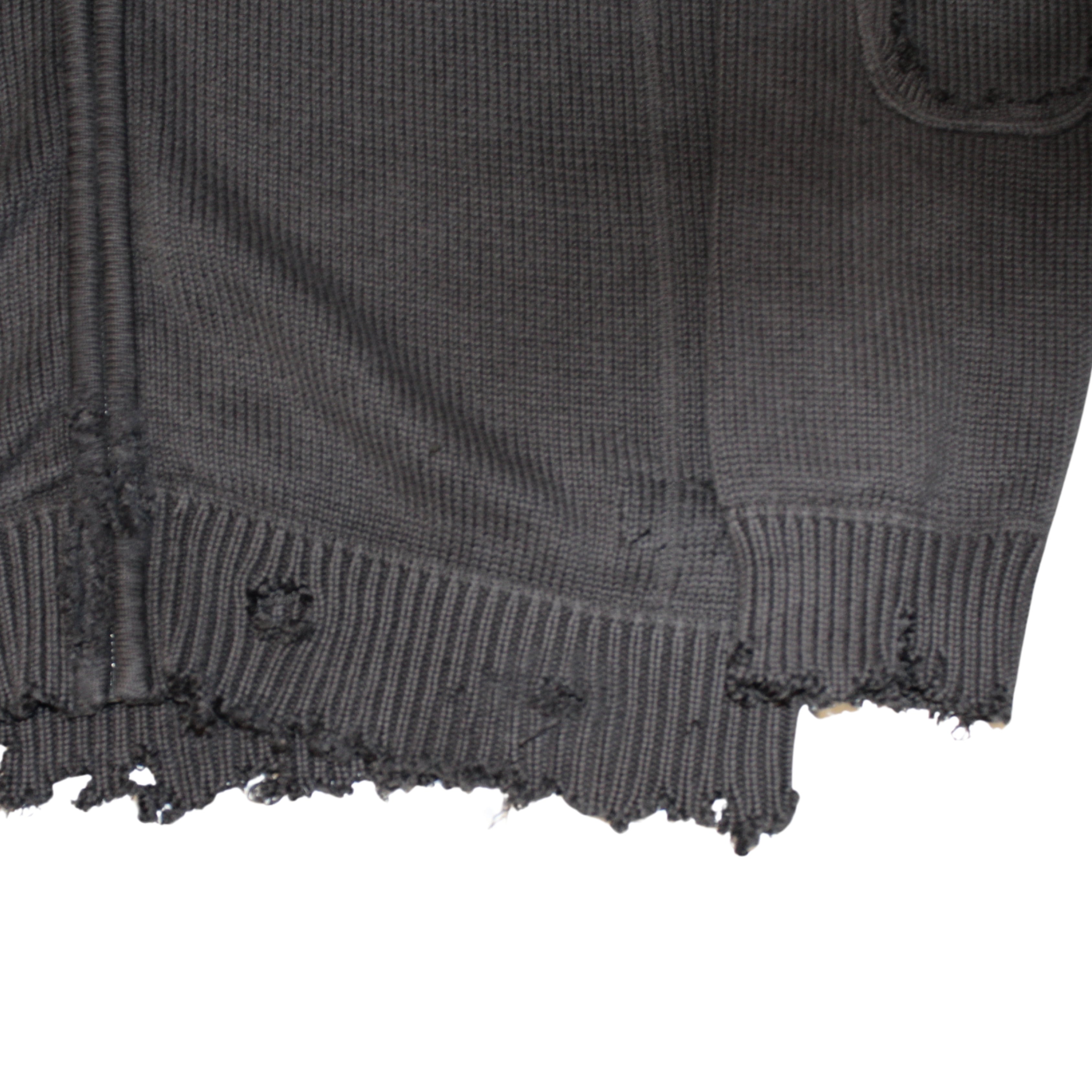 untitled 36 - distressed knit zip sweater