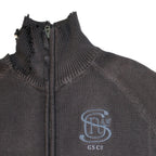 untitled 36 - distressed knit zip sweater