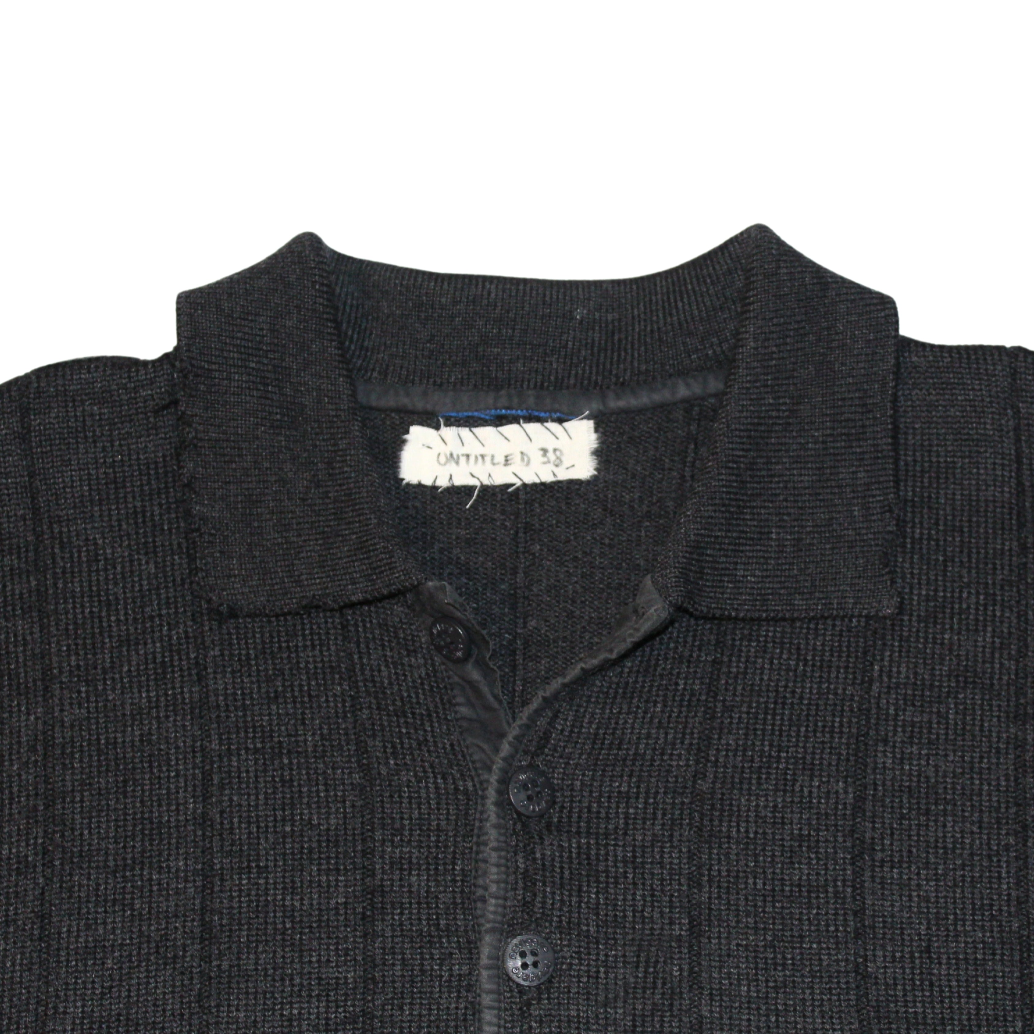 untitled 37 - distressed grey knit jumper