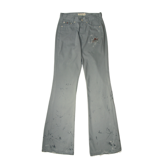 untitled 76 - grey flared patched pants