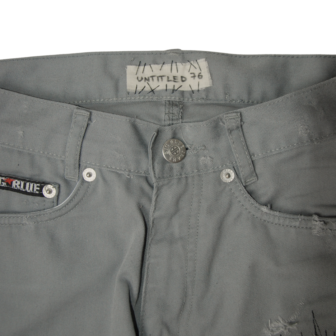 untitled 76 - grey flared patched pants