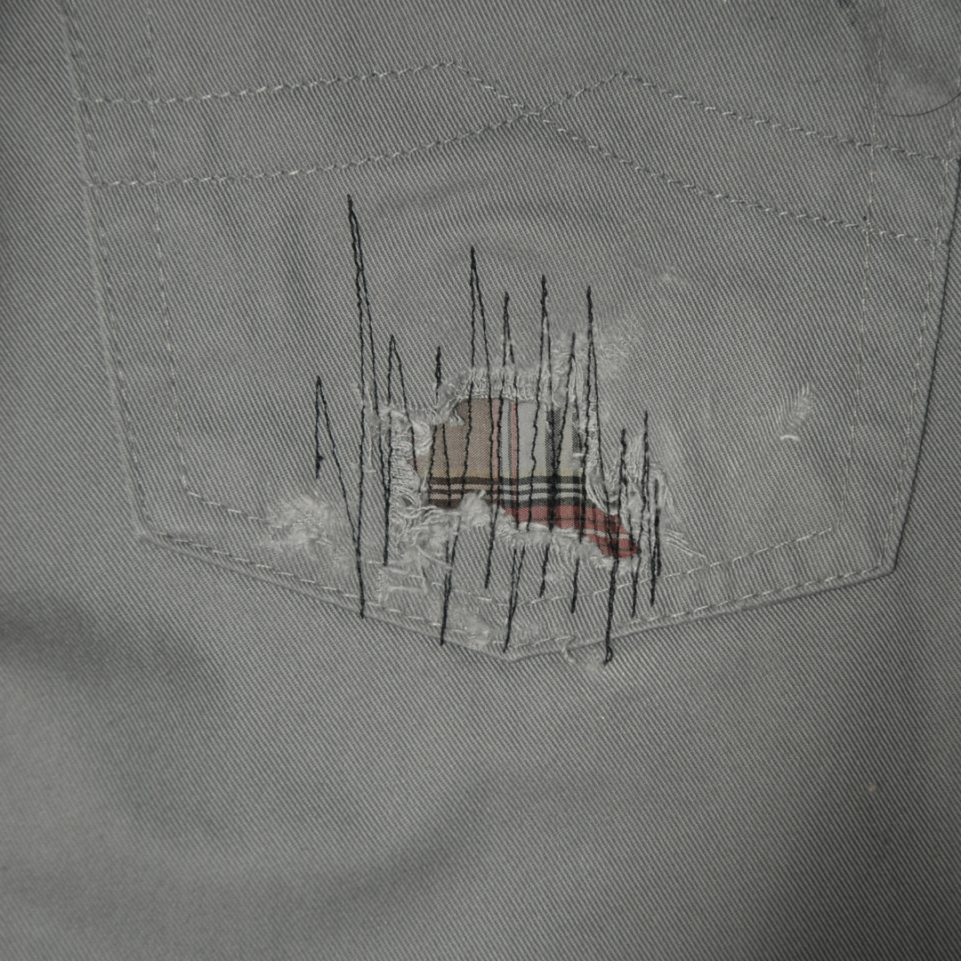 untitled 76 - grey flared patched pants