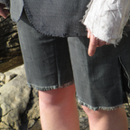 untitled 45 - grey distressed shorts