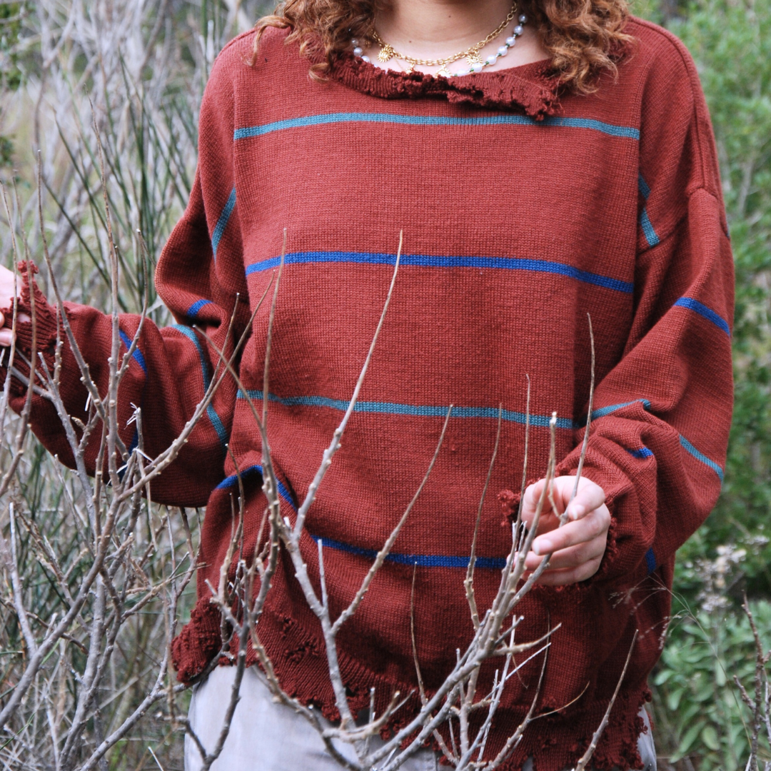 untitled 33 - distressed bordeau jumper