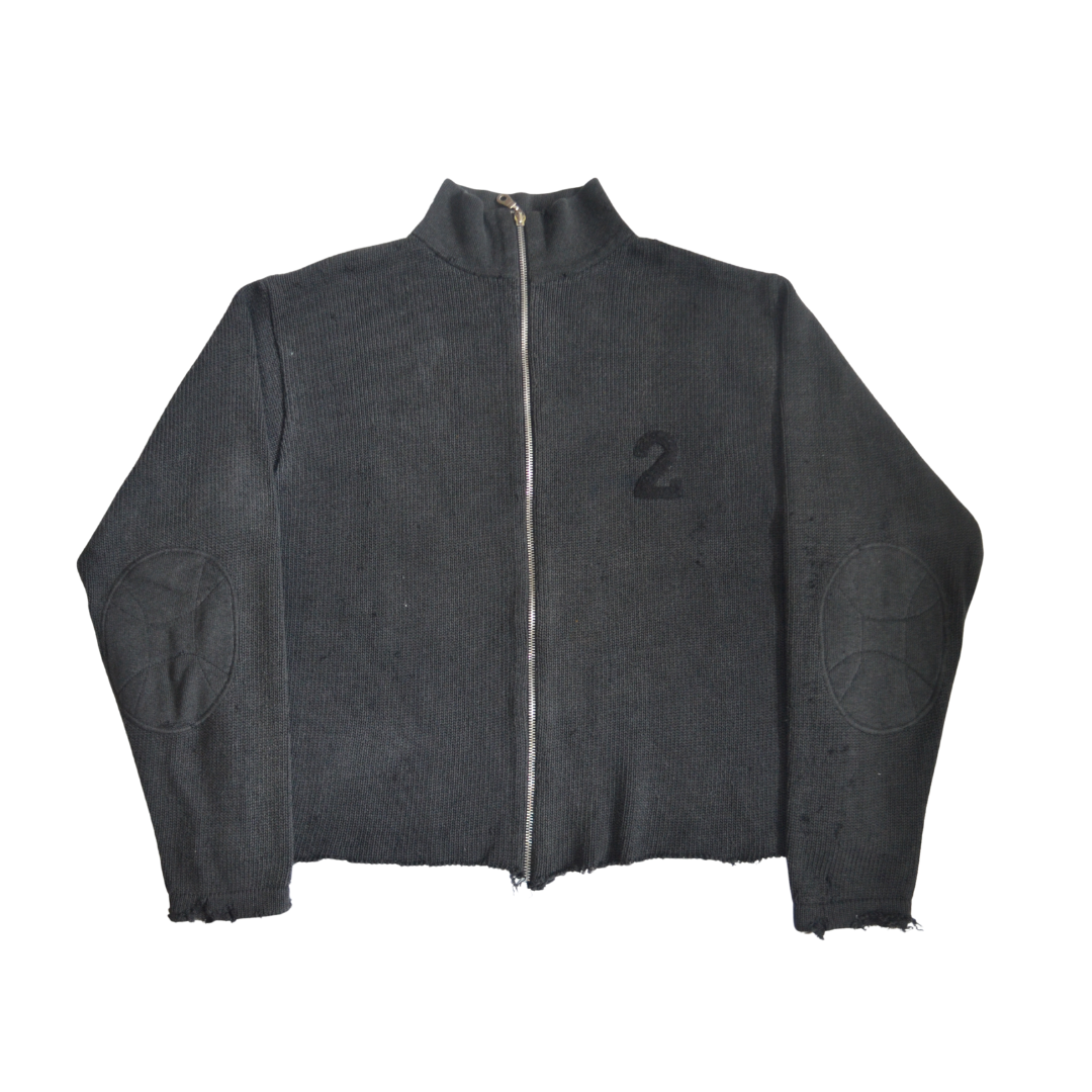 untitled 78 - grey knit zip sweater