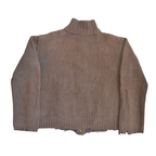 untitled 80 - taupe knit zip sweater