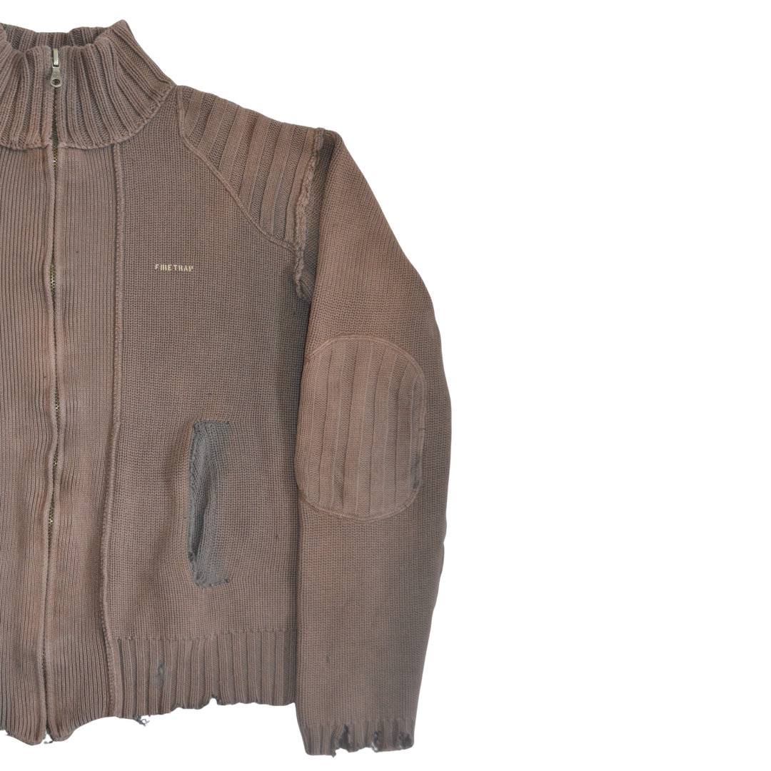 untitled 80 - taupe knit zip sweater