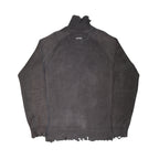 untitled 36 - distressed knit zip sweater