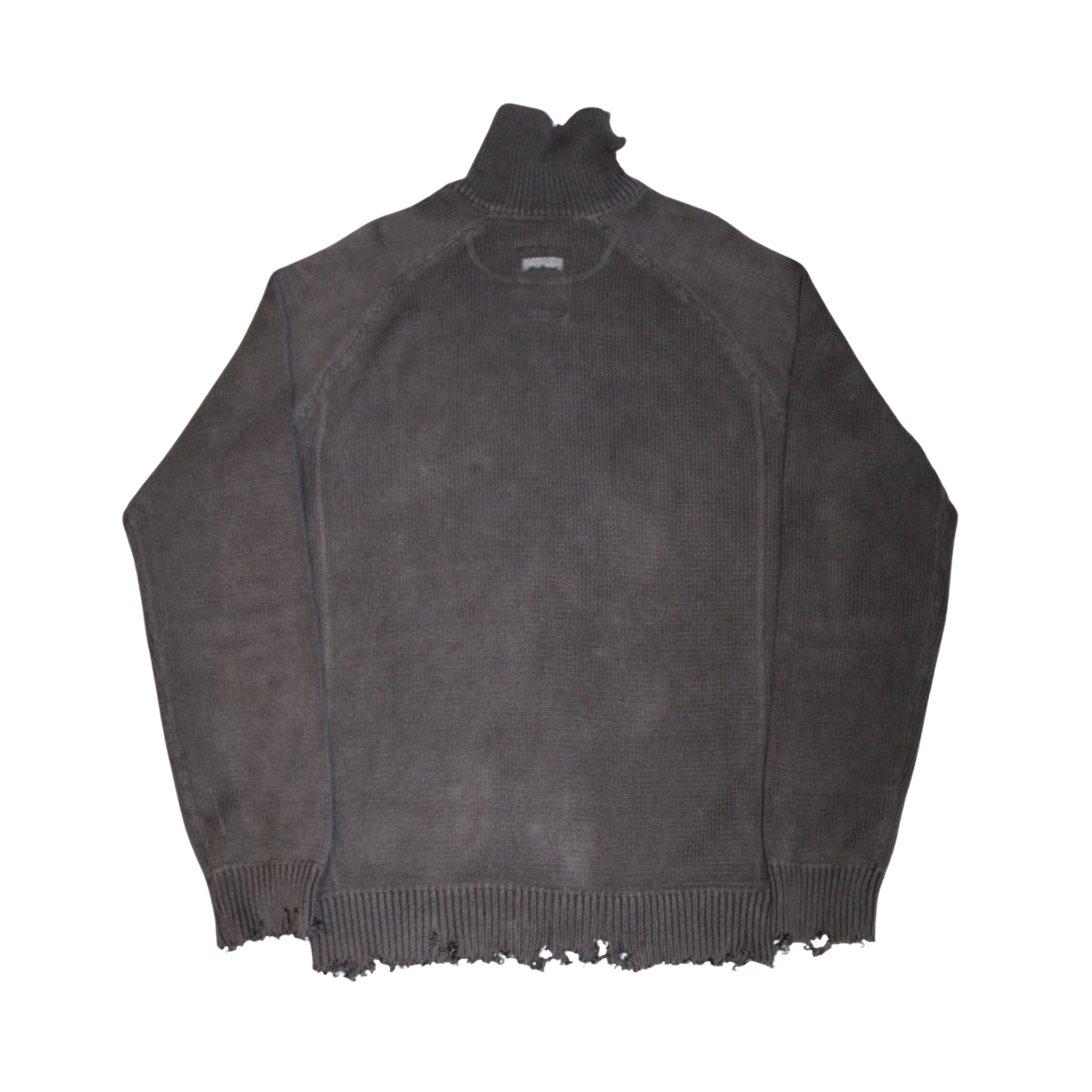 untitled 36 - distressed knit zip sweater