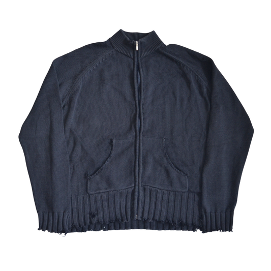 untitled 79 - navy knit zip sweater