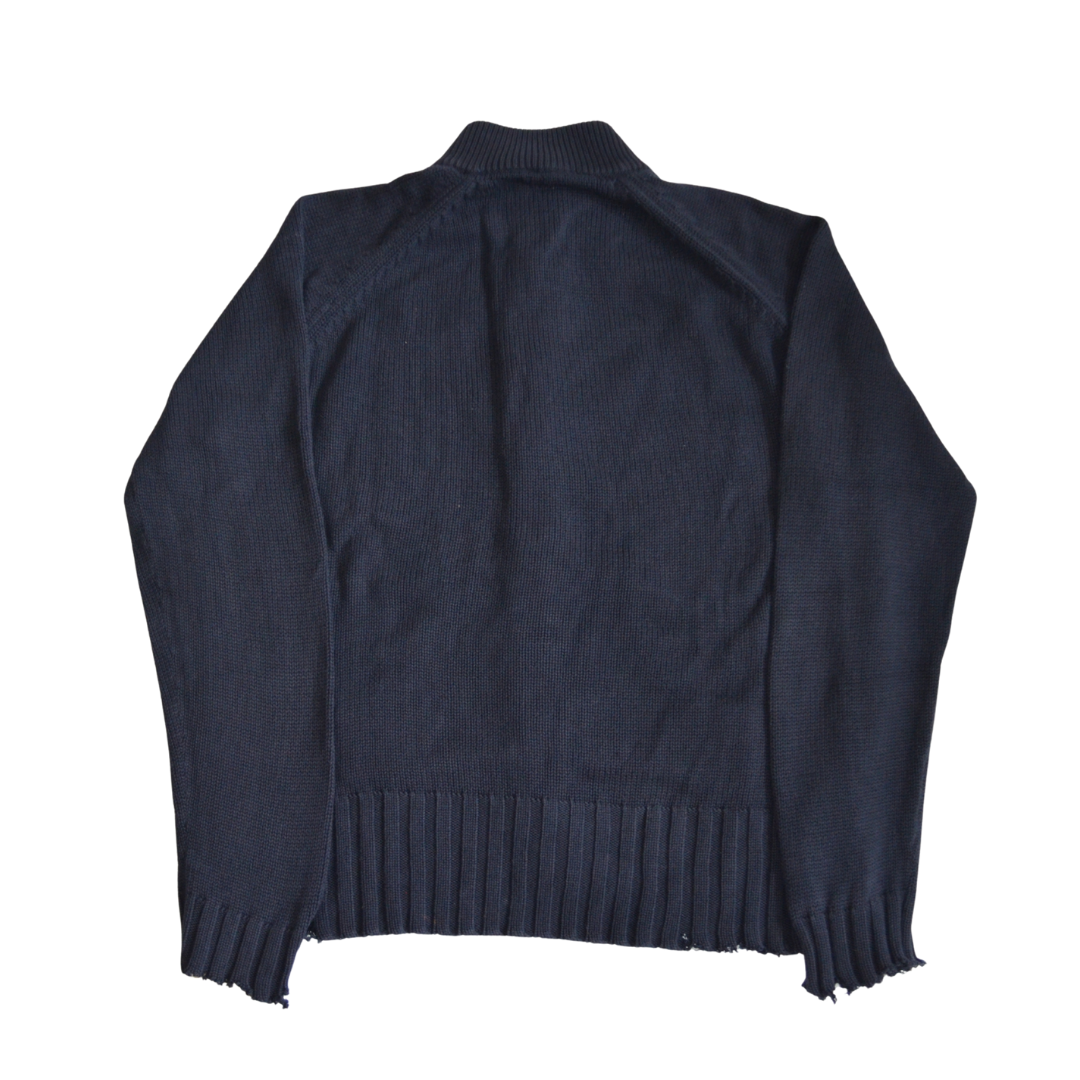untitled 79 - navy knit zip sweater