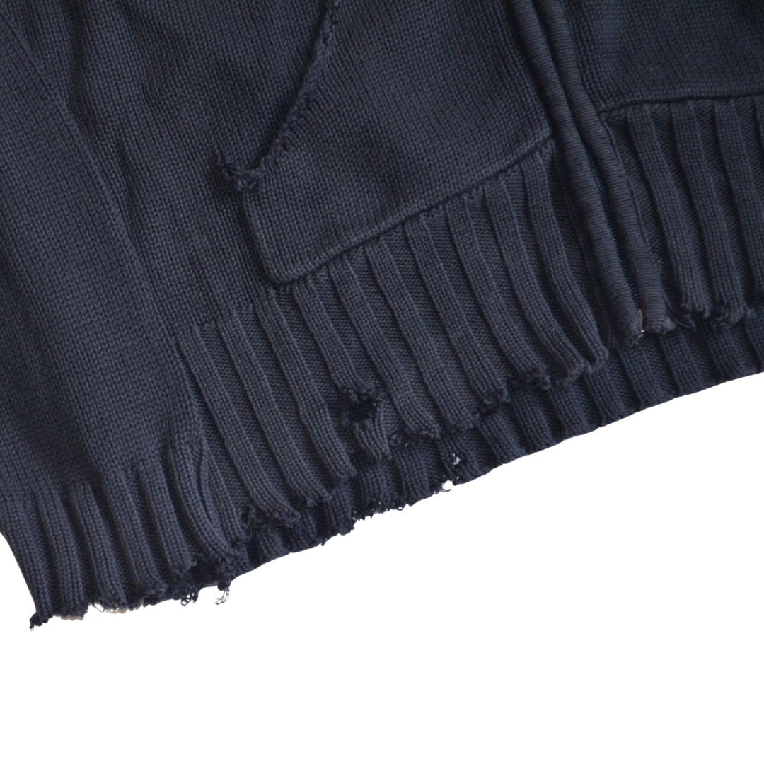 untitled 79 - navy knit zip sweater