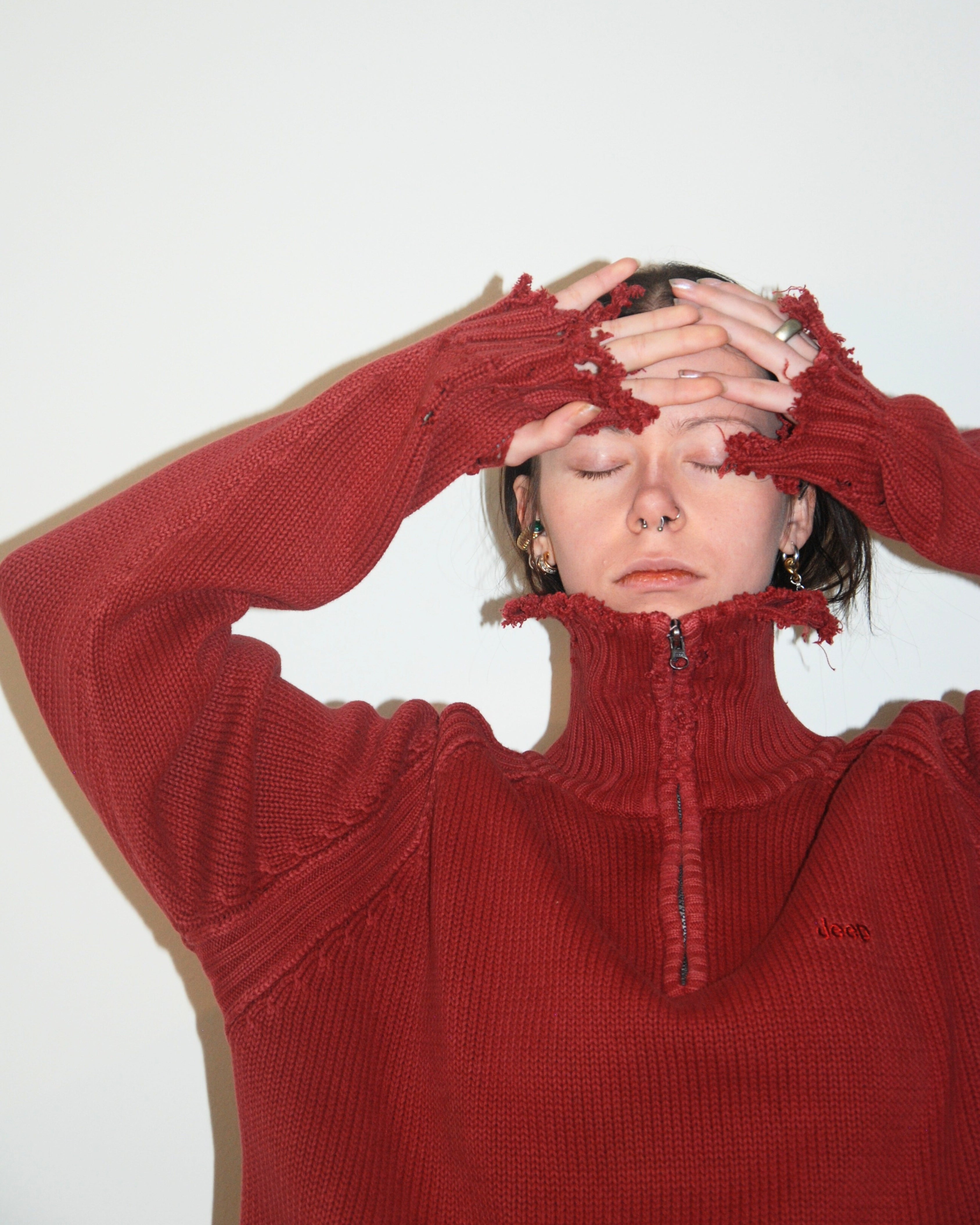 untitled 16 - red distressed jumper