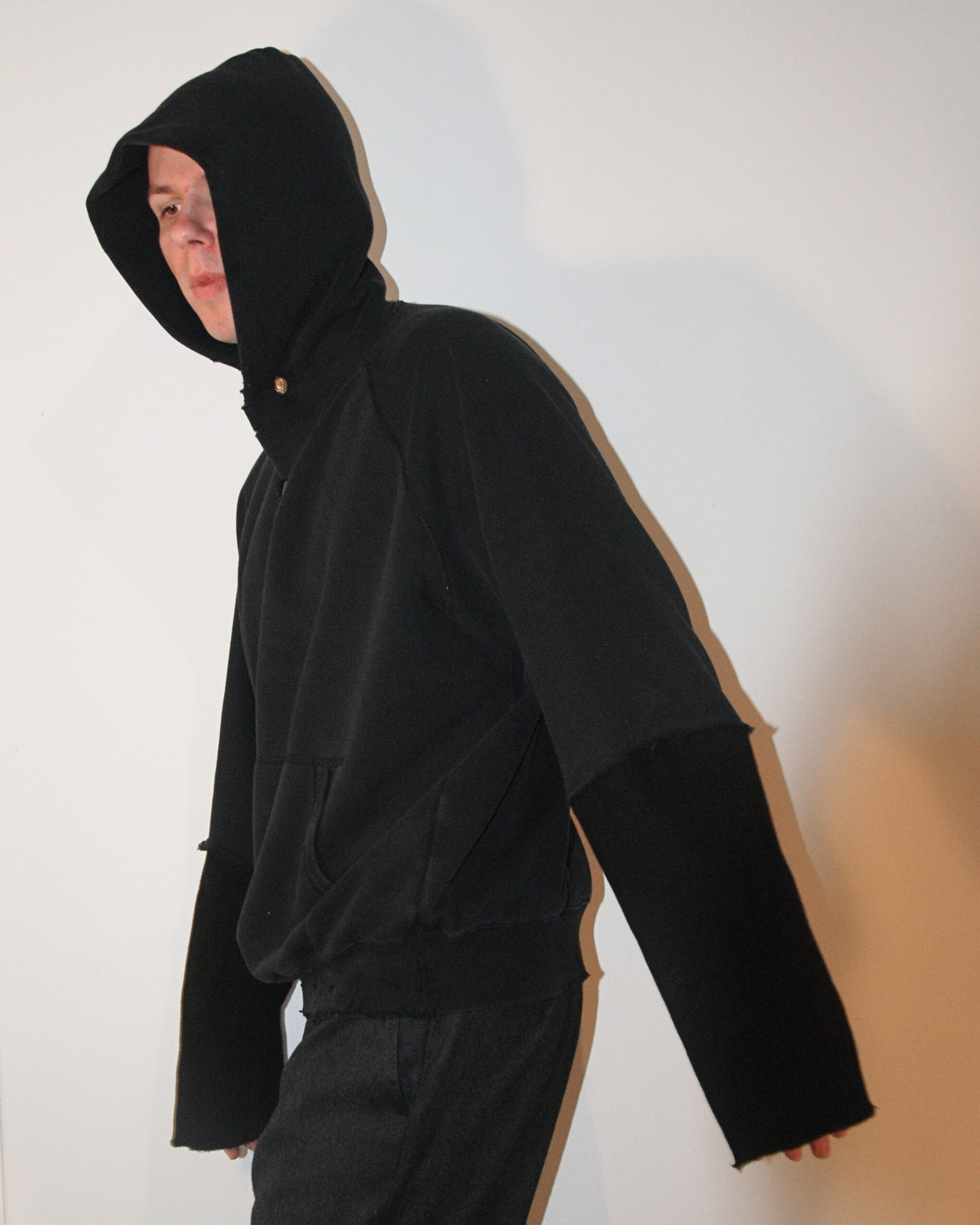untitled 20 - black layered hoodie