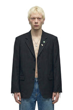 untitled 109 - black blazer with vintage jewels