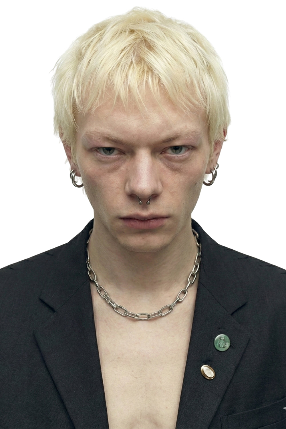 untitled 109 - black blazer with vintage jewels