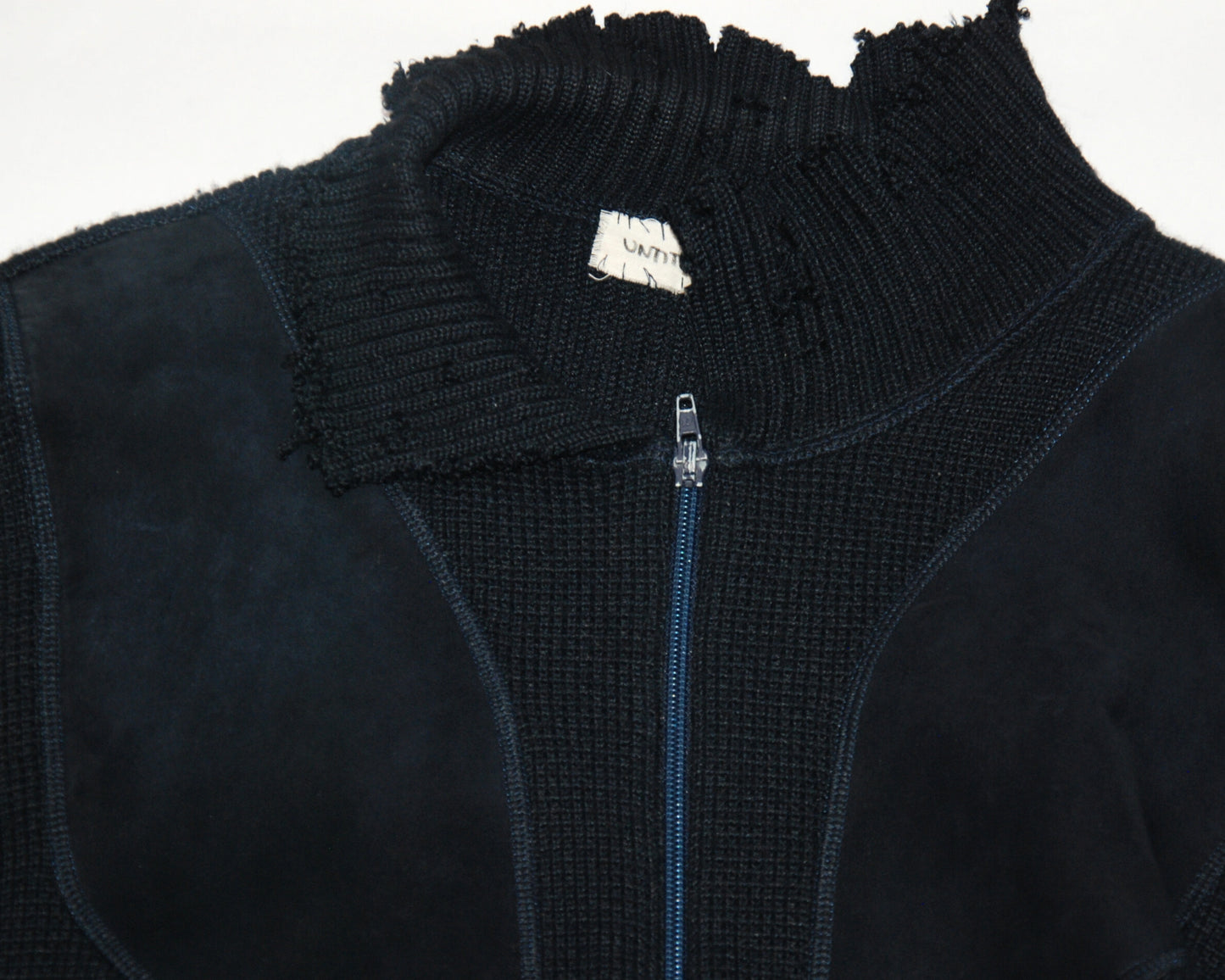 untitled 03 - navy distressed knit jumper